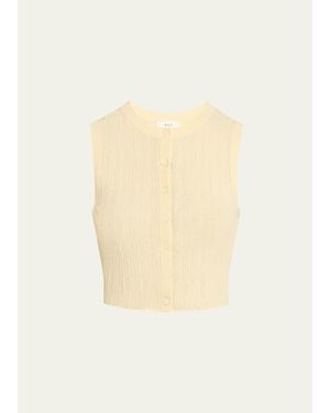 A.L.C. Lottie Button-Front Top - Natural