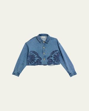 Ulla Johnson Bobbi Embroidered Denim Jacket - Blue