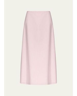 Twp Striped Cotton A-Line Skirt - Pink