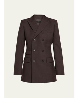 Nili Lotan Noah Virgin Wool Double-Breasted Jacket - Brown