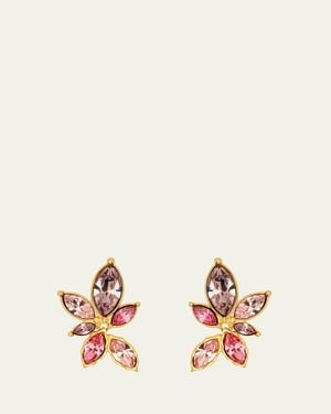 Oscar de la Renta Navette Crystal Clip-On Earrings - Natural