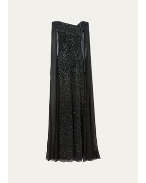 Jenny Packham Twilight Embellished Gown - Black