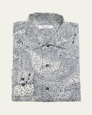 Loro Piana Andre Linen Pocket Sport Shirt - Gray