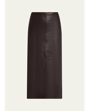 A.L.C. Marta Straight Leather Maxi Skirt - Brown