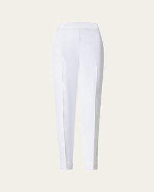 Akris Chris Pleated Straight-Leg Pants - Natural