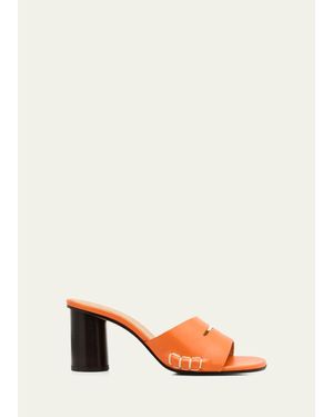 JW Anderson Leather Loafer-Inspired Mule Sandals - Orange