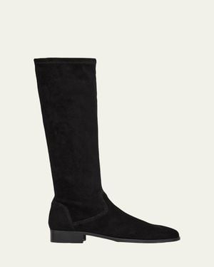 Aquatalia Sabrena Suede Knee-High Boots - Black