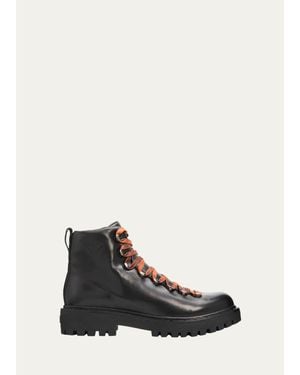 Prada St Moritz Leather Lug-Sole Hiking Boots - White