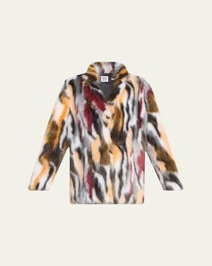 AEXAE Spotted Faux Fur Jacket - White