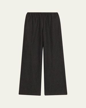 Nanushka Arvenn Pinstripe Wool Pants - Black