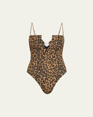 Fisch Painted Leopard Regatta One-Piece Swimsuit - Natural