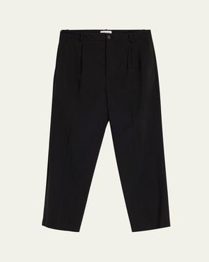 FRAME Tropical Wool Pleated Pants - Black