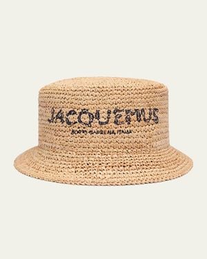 Jacquemus Le Bob Pesco Straw Bucket Hat - Natural