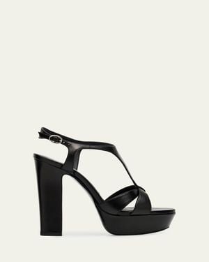 Jimmy Choo 120Mm Kesia Leather Platform Sandals - Black
