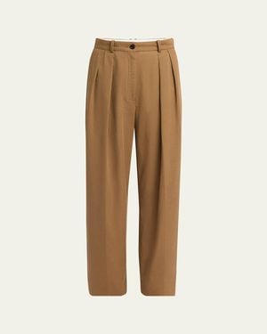 The Row Igor Double-Pleated Wide-Leg Pants - Natural