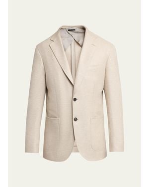 Brioni Soffio Cashmere Soft Single-Breasted Sport Coat - Natural