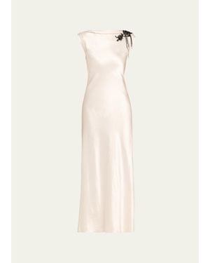 Jason Wu Embellished Washed Twill Column Gown - Natural