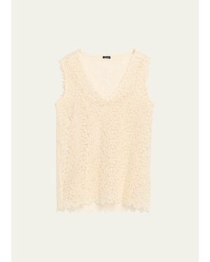 Kiton Cotton Macrame Tank Top - Natural