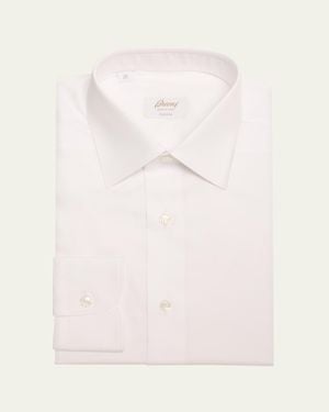 Brioni Brew Giza 45 Cotton Twill Dress Shirt - Pink