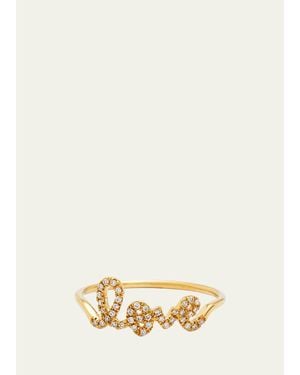 Sydney Evan 14K Diamond Love Script Ring - Natural