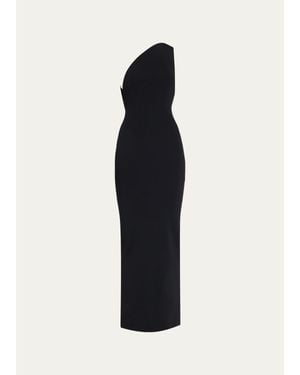 Christopher Esber Concave Wired One-Shoulder Knit Dress - Blue
