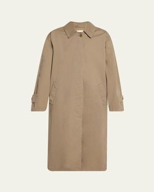 The Row Rocco Cotton And Cashmere Gabardine Coat in Brown | Lyst