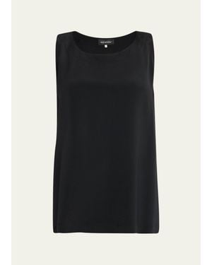 Eskandar A-Line Silk Shell - Black