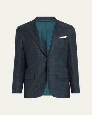 Kiton Tonal Plaid Cashmere Two-Piece Suit - Blue
