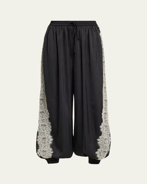 Cinq À Sept Esme Satin Drawstring Balloon Pants - Black