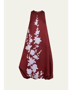 Lela Rose Rose Fil Coupe Sleeveless Midi Bubble Dress - Red