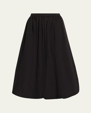 Michael Kors Ruched Cotton Bubble Midi Skirt - Black