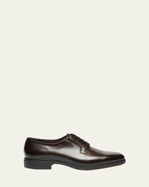 Santoni Easy Collection Leather Rubber-Sole Derby Shoes - White