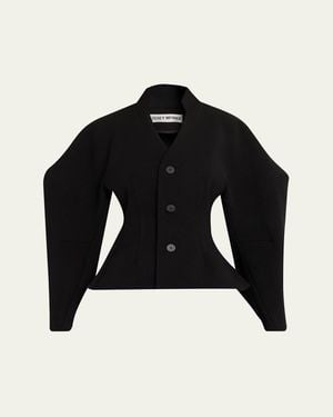 Issey Miyake Single-Breasted Sculpted Arms Jacket - Black