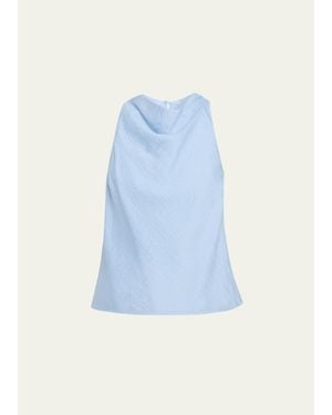 Anna Quan Edie Cowl-Neck Top - Blue