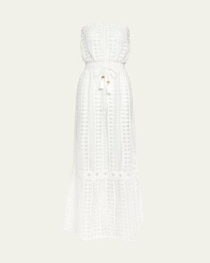 Ramy Brook Henrietta Embroidered Strapless Maxi Dress - Natural