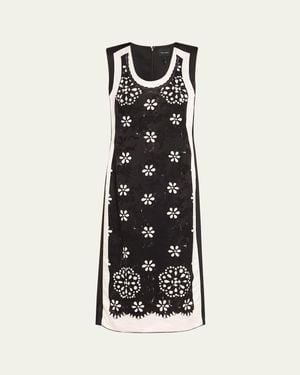 Marc Jacobs Trompe Loeil Eyelet Sleeveless Midi Dress - Black