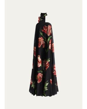 Alice + Olivia Maricela Floral Scarf Maxi Dress - White