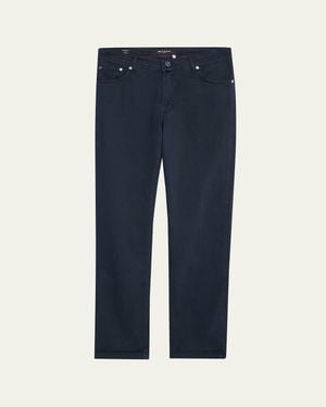 Kiton Cotton And Cashmere Stretch Slim Five-Pocket Pants - Blue