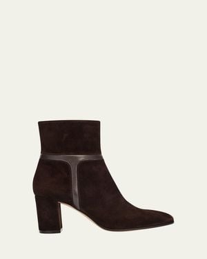 Gianvito Rossi 70Mm Suede And Leather Ankle Boots - Multicolor