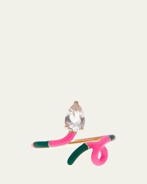 Bea Bongiasca Drop-Cut Rock Crystal Duo Colored Ring - White