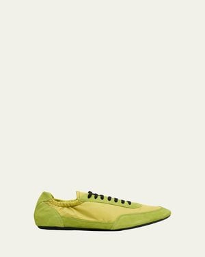 Prada Collapse Nylon And Suede Low-Top Sneakers - Yellow
