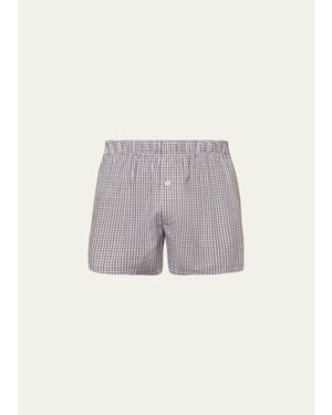 Hanro Fancy Woven Cotton Boxers - Gray