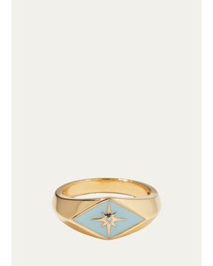 Sydney Evan Enamel Evil Eye Diamond Starburst Ring - White