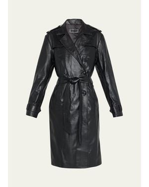 SPRWMN Leather Trench Coat - Black