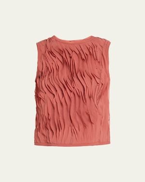 Ulla Johnson Celina Sleeveless Chiffon Top - Red