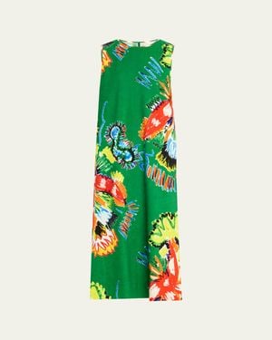 Rianna + Nina Sleeveless Abstract-Print Maxi Dress - Green
