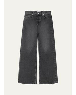 RE/DONE Laurel Mid-Rise Wide-Leg Jeans - Gray