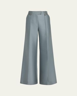 Zimmermann Valiant Structured Wide Flared Pants - Blue
