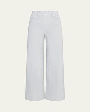 FRAME The Stripe Modernist Pocket Pants - White