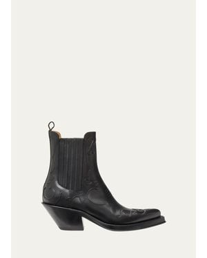 Gabriela Hearst 50Mm Cassidy Leather Cowboy Ankle Boots - White